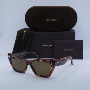 Tom Ford Wyatt FT0871 55J Cat Eye Sunglasses - Havana/Roviex